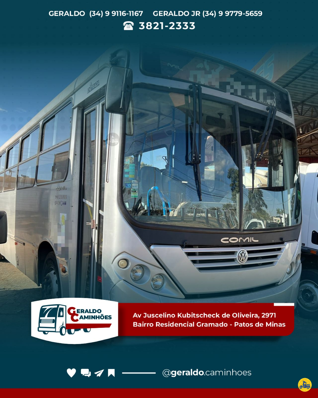 ONIBUS COMIL Svelto Tração 4x2 Geraldo Caminhões PATOS DE MINAS MINAS GERAIS MG